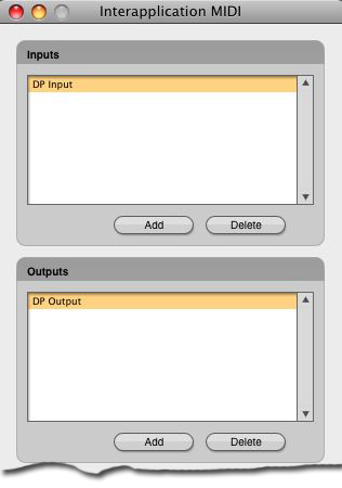 Interapplication MIDI Config